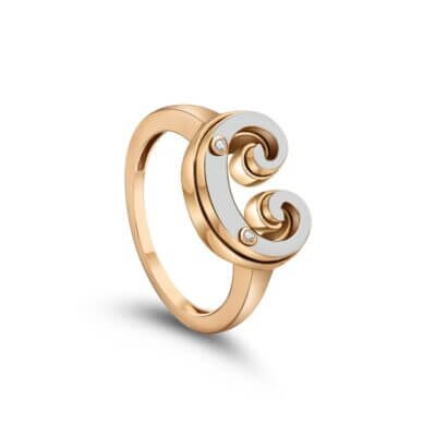 خاتم ذهب عيار 18 بتصميم أكانتس كلاسيك| أجمل خاتم ذهب ابيض