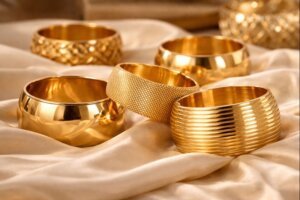 أساور ذهب عريضه وناعمه