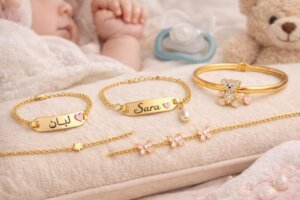 أساور ذهب للمواليد والرضع