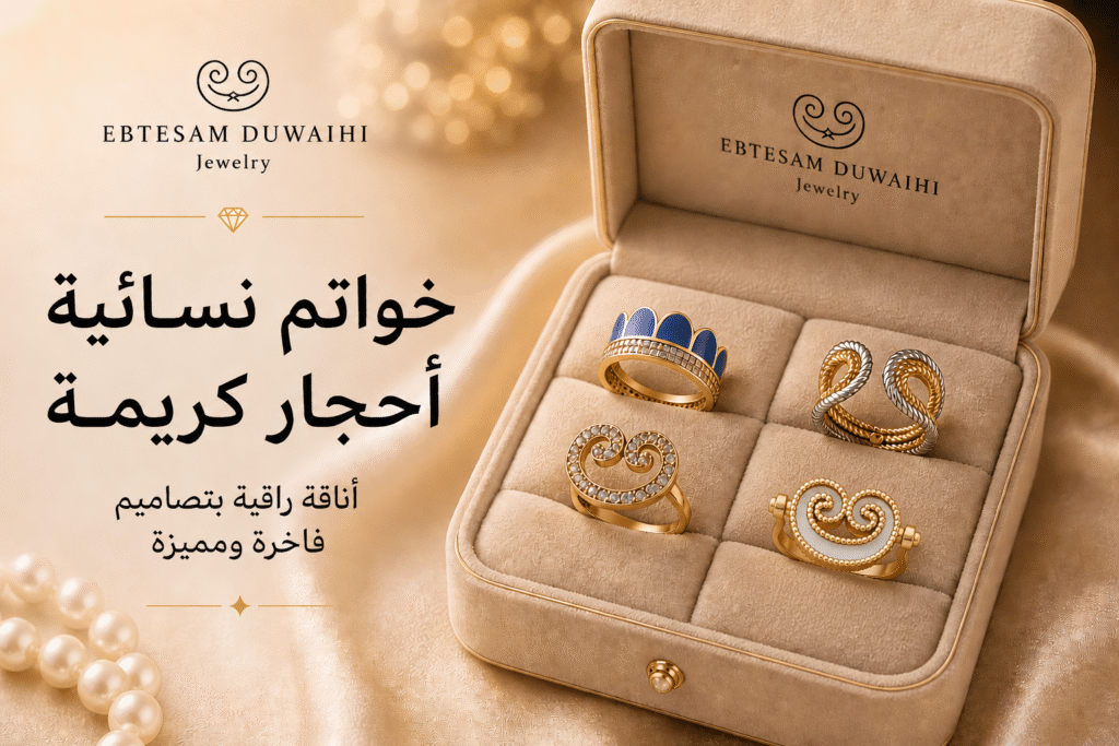 خواتم نسائية أحجار كريمة – أناقة راقية بتصاميم فاخرة ومميزة