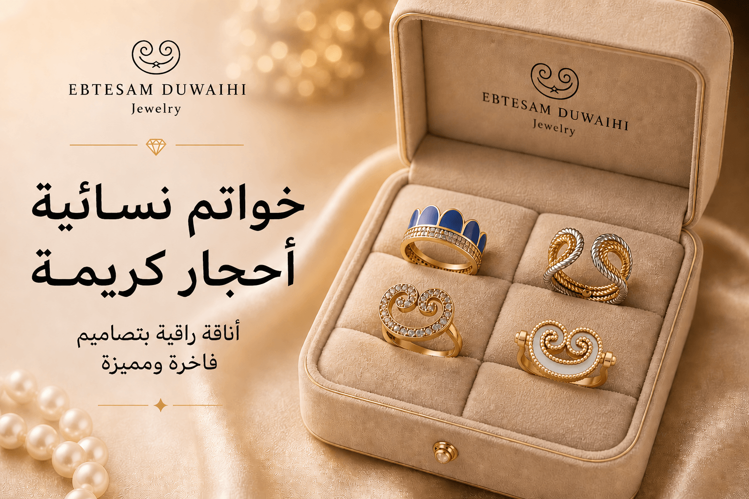 خواتم نسائية أحجار كريمة – أناقة راقية بتصاميم فاخرة ومميزة